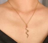 Thin Chain Snake Pendant Necklace & Set
