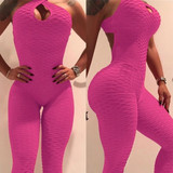 New Texture  Push Up Fitness Rompers Womens Jumpsuit