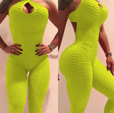 New Texture  Push Up Fitness Rompers Womens Jumpsuit