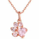 Cute Paw Necklace Rose Gold Pendants Chain