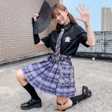 High Waist Plaid Mini Skirt
