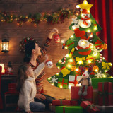 3.28FT DIY Christmas Tree with LED String Lights 30 PCS Ornaments for Kids