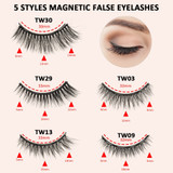 5 Pair Magnetic Mink Eyelashes With Magnet Liquid Eyeliner Tweezer Set