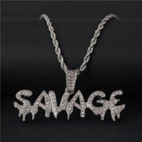 Iced Out Chain With Savage Pendant