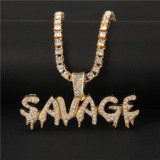 Iced Out Chain With Savage Pendant