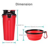 Portable 2 in 1 Pet Food & Water Container with Folding Silicone Bowls