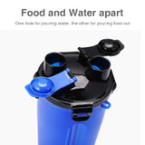 Portable 2 in 1 Pet Food & Water Container with Folding Silicone Bowls