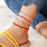 Imitation Pearl Shell Star Beads Trendy Ankle Bracelet
