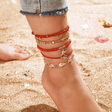 Imitation Pearl Shell Star Beads Trendy Ankle Bracelet