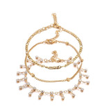 Multilayer Beads Rhinestone  Women Anklet