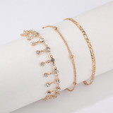 Multilayer Beads Rhinestone  Women Anklet