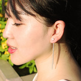 Silver Plated Dangle Hanging Gem Stone Rhinestone  Earrings