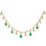 Vintage Fashion Stones Pendant Necklace