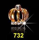 10pcs/Lot 3D Nail Art Jewelry Silver & Gold Crown Crystal Rhinestones