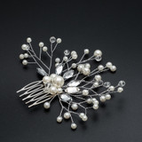 Pearl Hair Combs Hair Rhinestone Bridal Clip Crystal Crown Jewelry