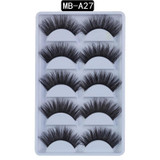 MB 2019 New 5 Pairs 3D 100% Mink Eyelashes Cruelty Free Eye lashes 5D Handmade Reusable Natural Popular False Lashes lot Makeup