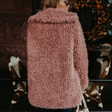 445 Pink - Lux Alpaca Faux Fur Trench Coat - Notch Collar