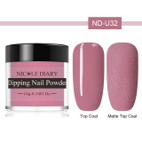 NICOLE DIARY Matte Series Dipping Nail Powder Colorful Dip Nail Glitter No Lamp Cure Gradient French Chrome Dust Pigment Decor