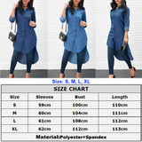 Women New Denim Blue Shirt Long Sleeve Loose Blouse Lady Casual Jean Shirts Tops Fashion Long Shirt
