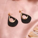 Round Geometric Drop Earrings