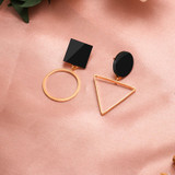 Round Geometric Drop Earrings