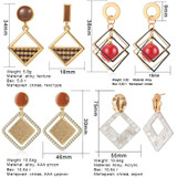 Round Geometric Drop Earrings