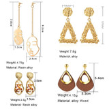 Round Geometric Drop Earrings