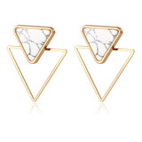 Round Geometric Drop Earrings