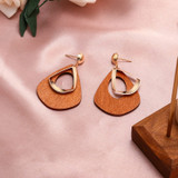 Round Geometric Drop Earrings