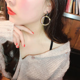 Round Geometric Drop Earrings