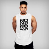 Brand Gyms Clothing Men's Hooded Tank Top Cotton Sleeveless Workout Sportswear