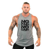 Brand Gyms Clothing Men's Hooded Tank Top Cotton Sleeveless Workout Sportswear