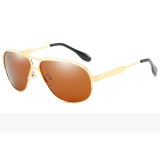 Polarized Metal Pilot Sun Glasses Oval Shades For Men