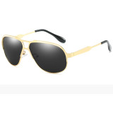 Polarized Metal Pilot Sun Glasses Oval Shades For Men
