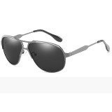 Polarized Metal Pilot Sun Glasses Oval Shades For Men
