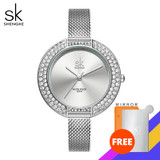 Women  Diamond Dial Bracelet  Elegant Ladies Quartz Watch