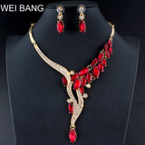 African jewelry wedding jewelry set crystal necklace earrings African jewelry wedding jewelry set crystal necklace earrings