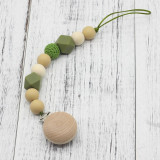 Neutral color baby Pacifier Clip Holder with beech Elephant Shaped Pendant Dummy holder Crochet beads baby gift NT132