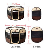 Pet Portable Foldable Playpen Exercise Kennel Dogs Cats Indoor/outdoor Removable Mesh Shade Cover