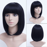 Short Wavy Wigs for Women Hair with Bangs Heat Resistant Cosplay Wig