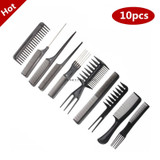 10pcs/Set Professional Hair Brush Comb Salon