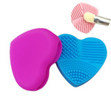 Heart Shape Cleaning Pad Make Up Brush Scrubber Mat Cosmetics Cleaner Tool
