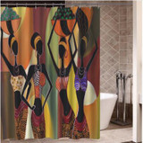Hip Hop African Girl with Black Hair  Curtain for Bathroom Decor
