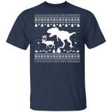 T-Rex Attack Moose Ugly Sweater Dino Christmas Shirts