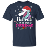 Christmas Unicorn Shirt Magical Believe Unicorns Tshirt