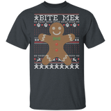 Classic Teaze Bite Me Gingerbread Man Cookie Christmas T-shirt