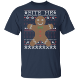 Classic Teaze Bite Me Gingerbread Man Cookie Christmas T-shirt