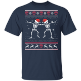 Ugly Christmas Dabbing Skeletons Dab Skull T-Shirt