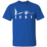 Liberty Gun Beer Funny T-shirt Funny America Shirt LGBT Tee