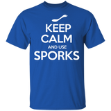 Keep Calm And Use Sporks Spork Camping Funny Fork T Shirt